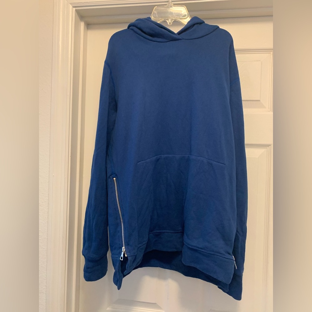 John Elliot Men’s Villain Side Zippers Blue Hoodie Size 3